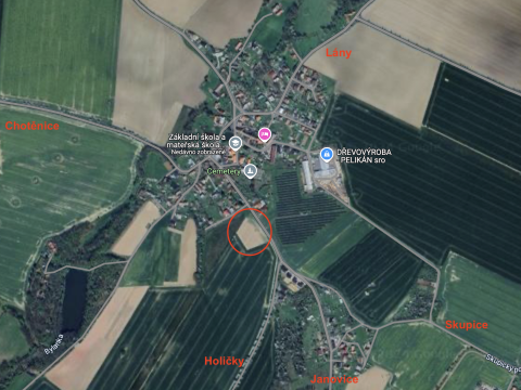 Prodej stavebního pozemku 1211 m² - Morašice