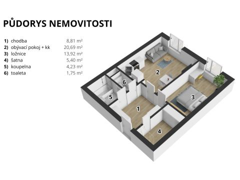 Byt 2kk 58m², Ohrazenice – Pardubice